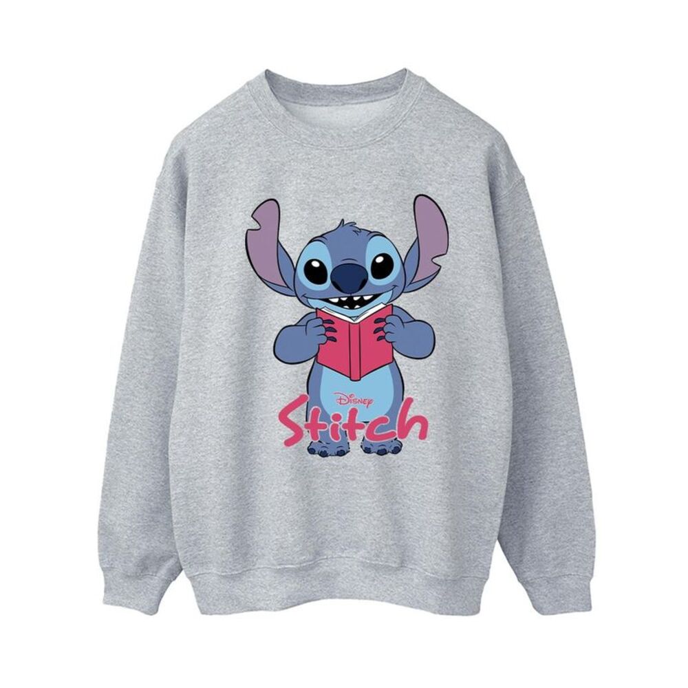 Lilo & Stitch Womens/Ladies Reading Standing Sweatshirt / Sport Grey